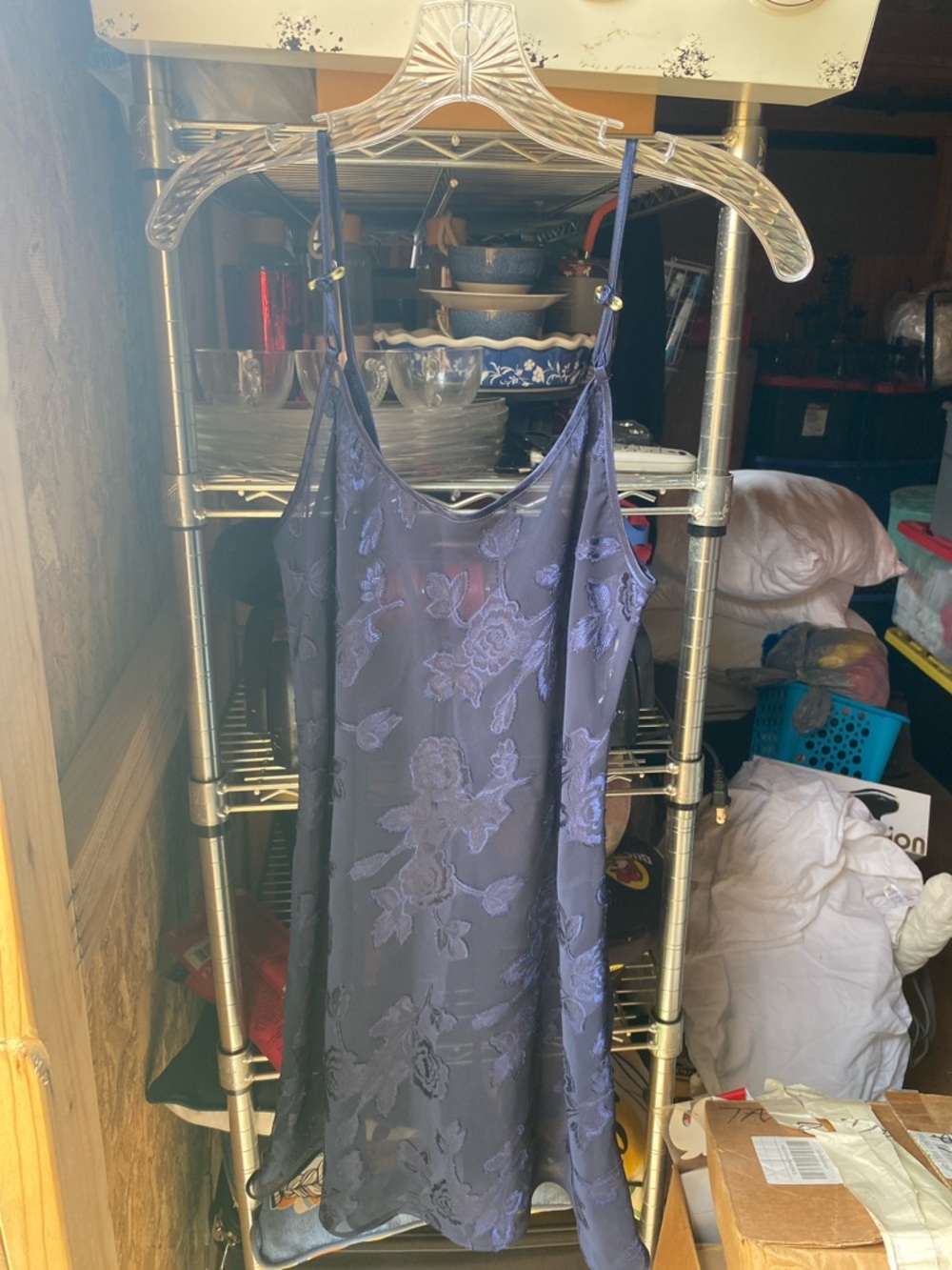 Lavender Embroidered Slip Dress